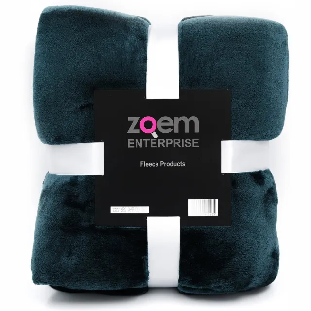 Zoem enterprise Zoem - Fleece Deken 150 x 200 cm Turquoise - fleece plaid - super zacht - 280 gsm