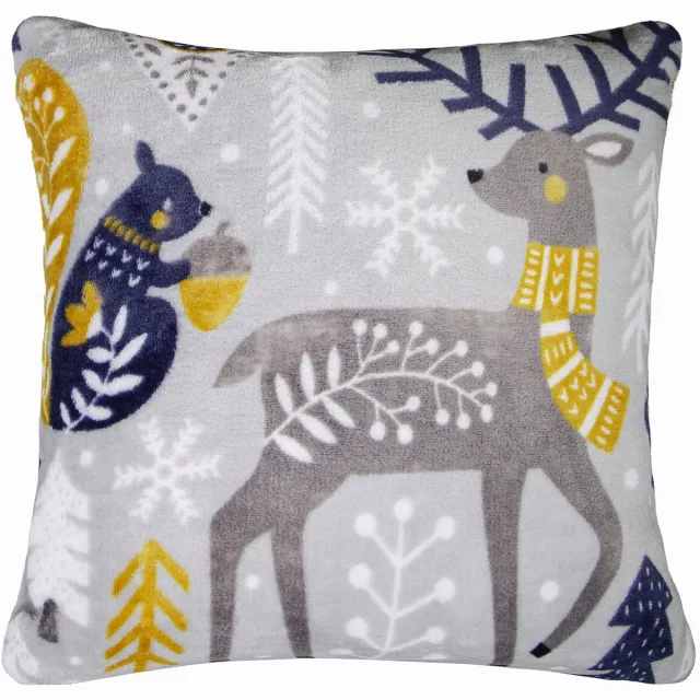 Essex Decoratieve Kussenhoes Kerst Rendier 40x40cm - Winterse Dieren multicolor