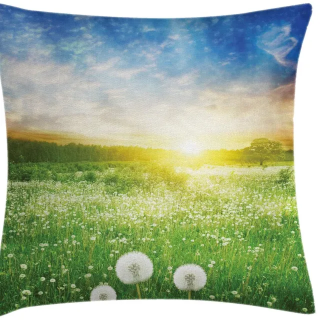 ABAKUHAUS Kussenhoes 50×50 cm – Löwenzijnveld, dubbelzijdig bedrukt, rits, groen-blauw Lindgrün Blau
