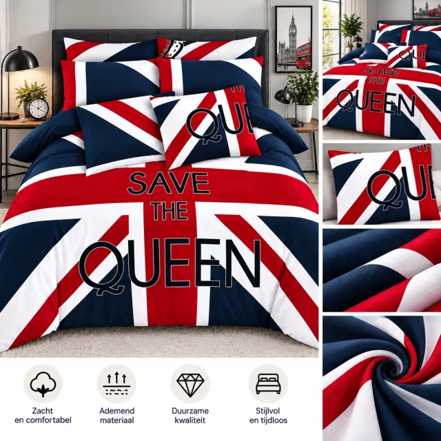 Cotton Touch Save the Queen Blauw