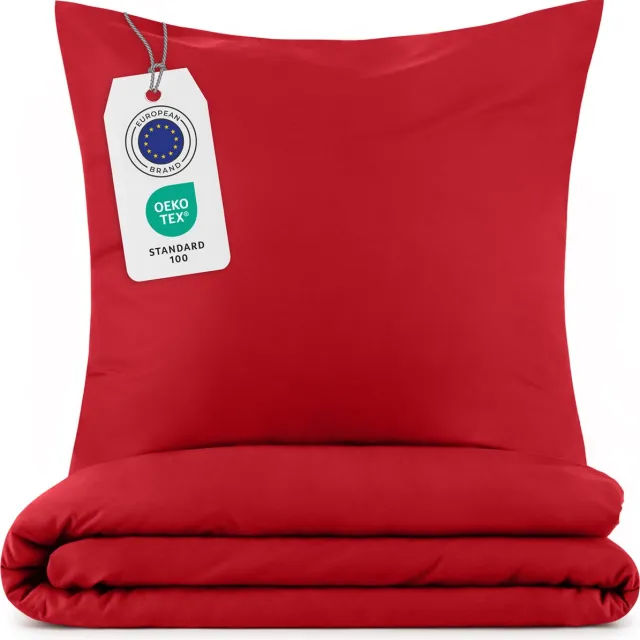 Blumtal Dekbedovertrek Microvezel Nova - Dekbedovertrek Tweepersoons 200 x 200 cm - 2 x Kussensloop 50 x 75 cm - Rood