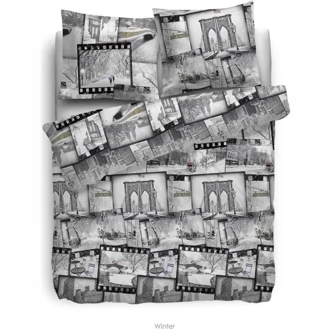 Heckett & Lane HnL Living Winter - Dekbedovertrek - Flanel - Multi Grijs