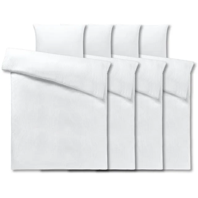 PULSIVA 4x PULSIVA Economy pak dekbedovertrekset Satina 10 mm; 155x220 cm (BxL), 80x80 cm (LxB); wit; 4 set / verpakking