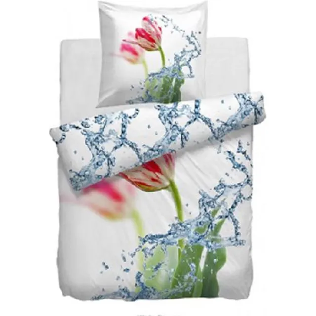 Face To Face Waterflower Dekbedovertrek - Eenpersoons - 140x200/220 cm - Wit