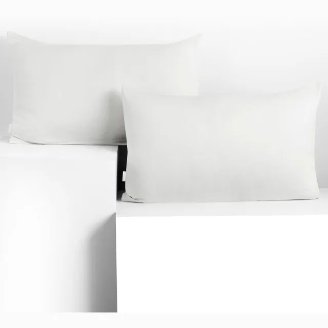 Famanu Set van 2 jersey katoenen kussenslopen - 50 x 60 cm - wit - zachte en ademende stof - met rits - duurzaam en comfortabel White