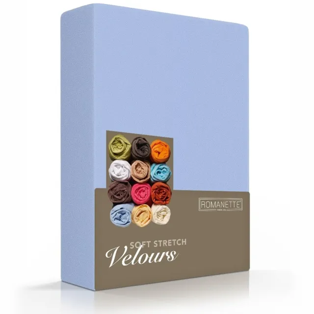 Romanette Luxe Hoeslaken Velours - Blauw