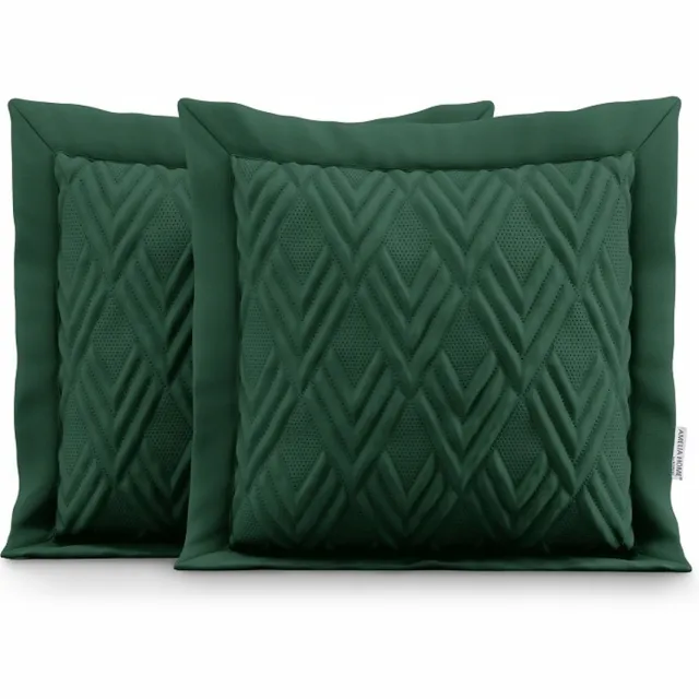 AmeliaHome Dekoratieve Kussensloop Set 45x45cm Flesgroen - 2 Stuks