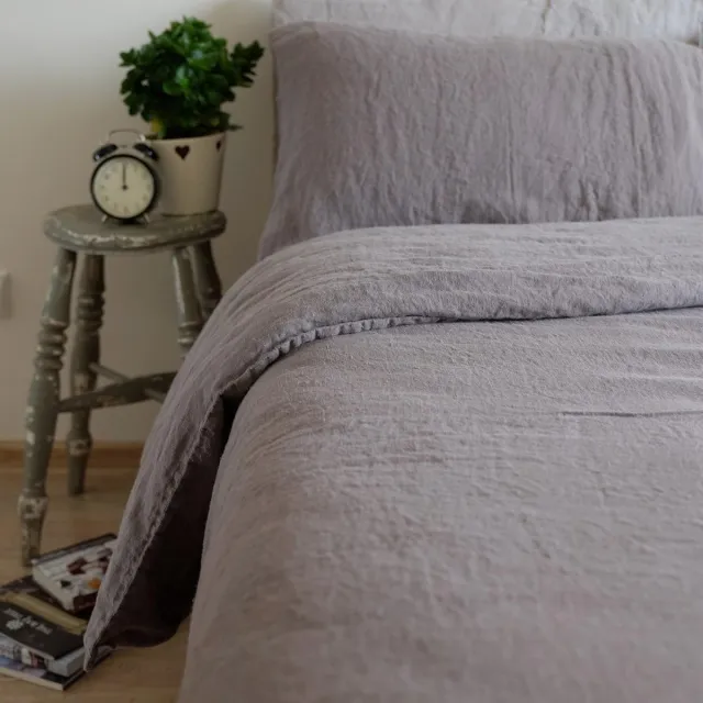 JGS Luxe Stonewashed Linnen Beddengoedset Alicia: 100% Pure Linnen taupe