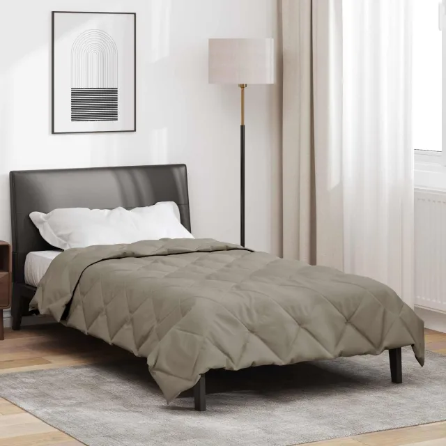 vidaXL Zomer Dekbed 135 x 220 cm 200 gsm Microvezel Lichtgrijs