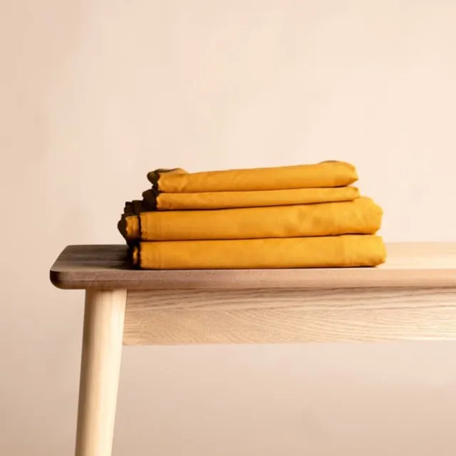 Novaline katoenen beschermhoes - Okergeel - 1x kussenslopen - Weighted blanket - Verzwaringsdeken - Dekbed - Volwassenen - 1 persoons - Wasbaar - Ventilerend - 140 x 200cm