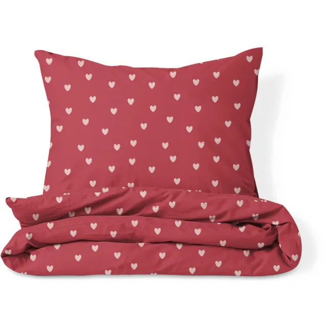 Petite Amélie Dekbedovertrekset – 140x200 cm – Flanel – Heart Rood - Heart