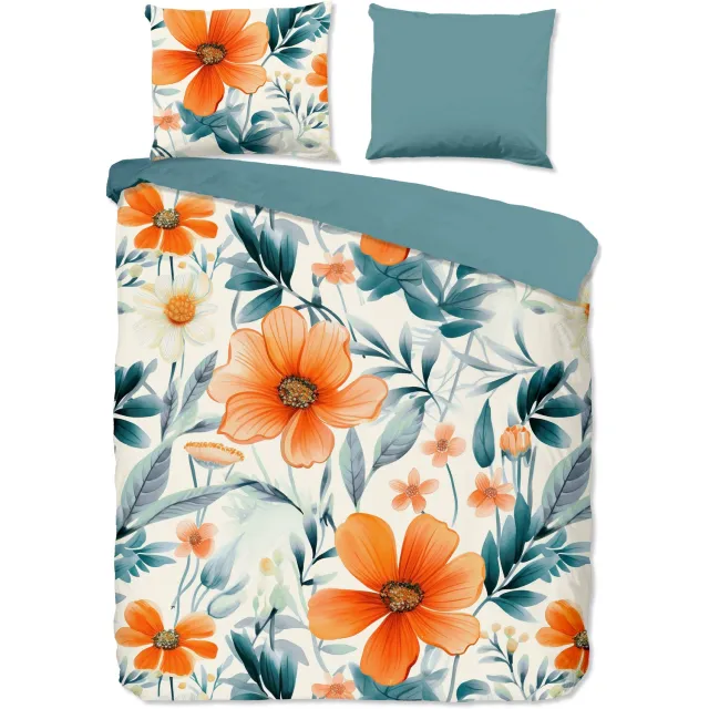 Good Morning dekbedovertrek tropische bloemen - 2 persoons 200x200/220 cm - Multi - 100% Katoen renforce