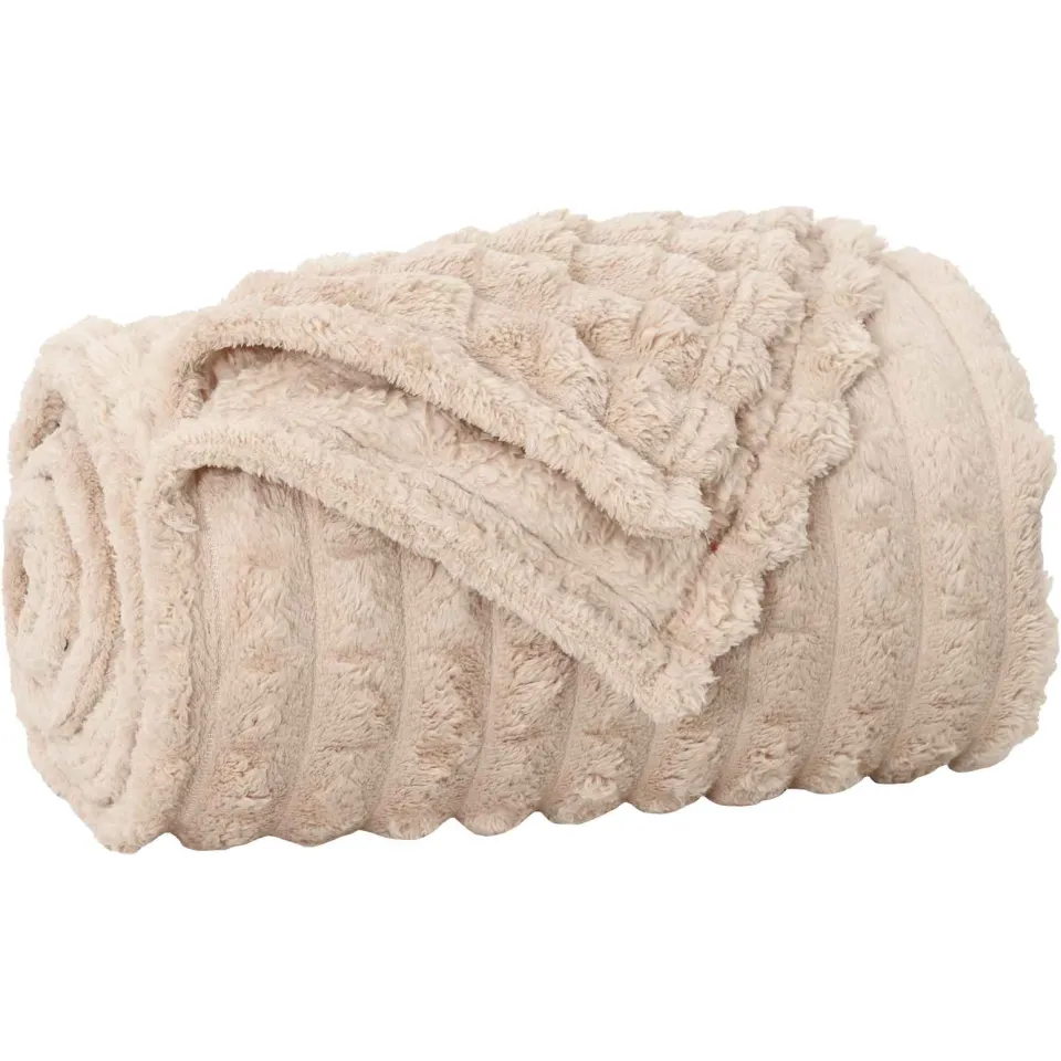 vidaXL Gooi Deken Beige 150 x 130 cm 0,5 kg Fleece