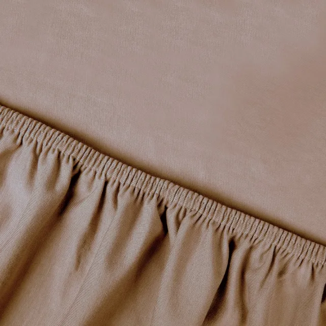 kayori Saiko Hoeslaken Premium Jersey - 80-100x200-220cm - Matrasdikte 35 cm - Biologisch Katoen - Mokka