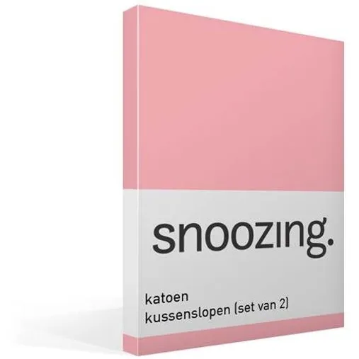 Snoozing Katoen - Kussenslopen - Set van 2 - 60x70 cm - Roze