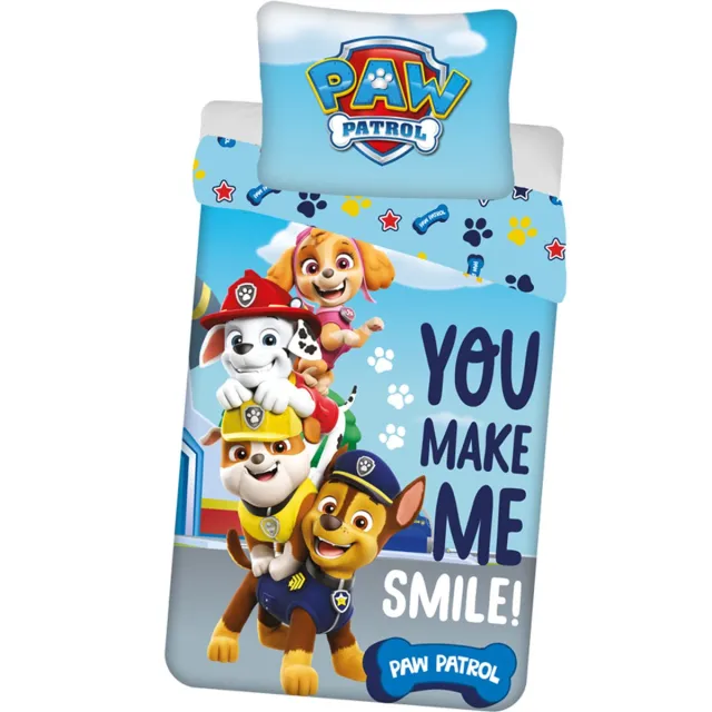 PAW Patrol Dekbedovertrek Glow in the Dark, Smile - Eenpersoons - 140 x 200 cm - Katoen Multicolor