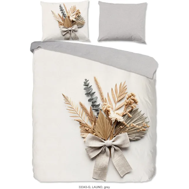 Good Morning dekbedovertrek bloemen - Grijs - 100% Katoen renforce Grey