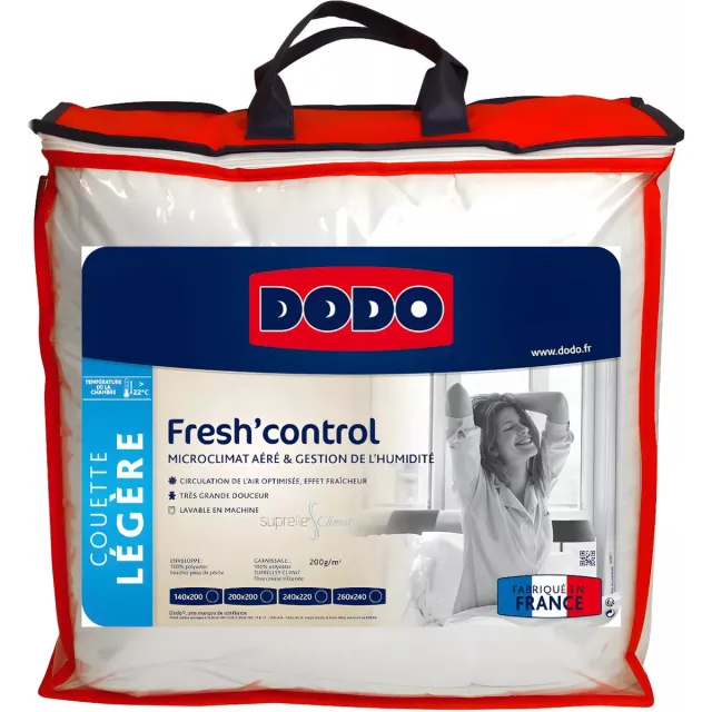 Vente-unique Anti-transpiratiedekbed DODO - 240 x 260 cm - FRESH CONTROL Wit