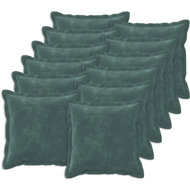 vidaXL Kussensloop 12 st HOUTEN Zee blauw 45 x 45 cm Microfiber Fleece