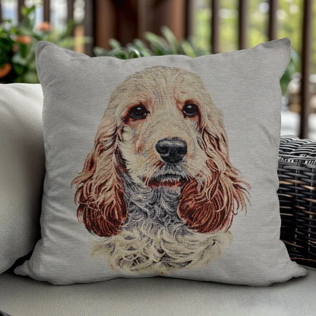 Gobelin Kussensloop Spaniel 45x45 cm - Decoratief & Duurzaam Multicolor