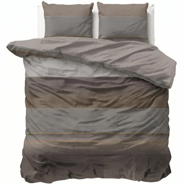 Dekbed-Discounter Presence Dekbedovertrek - Percale Katoen - Dubbele instopstrook - Wassen op 40 graden - Inclusief 2 kussenslopen - Stripe Geometrie