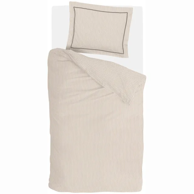 Walra Dekbedovertrek Subtile Stripes - 140x220 - 100% Katoen - Zand