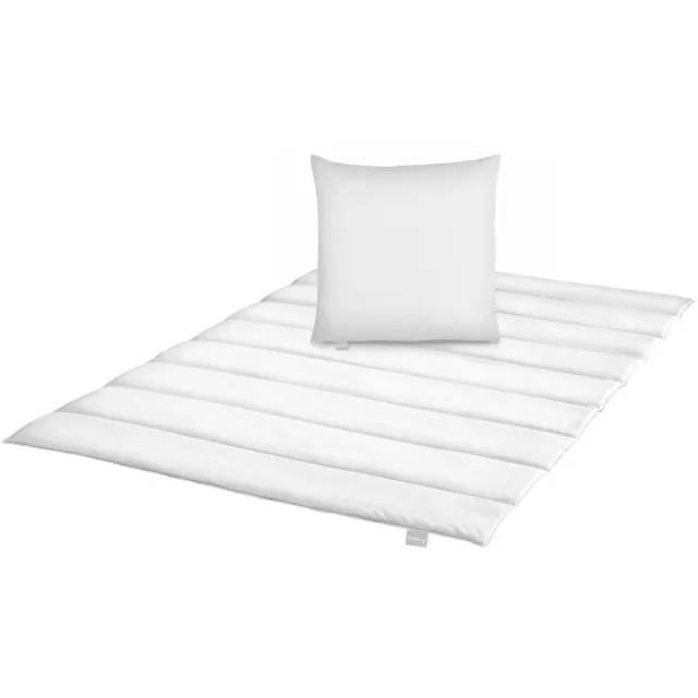 Liebling 135 x 200 cm dekbedset met kussen | licht zomer dekbed | incl. 1x dekbed en 1x kussen (80 x 80 cm) | doorgestikt dekbed van 100% microvezel | Made in EU | wasbaar op 40 graden | wit