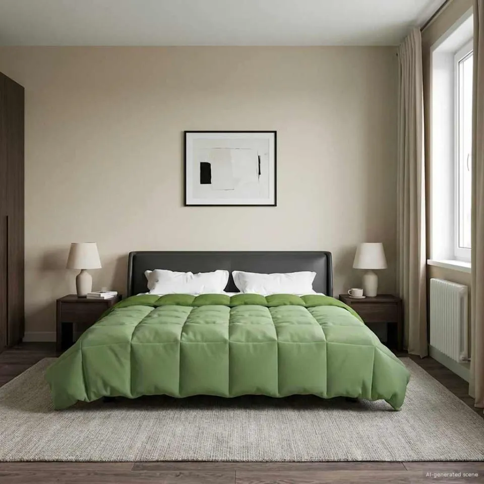 vidaXL Zomer Dekbed 200 x 240 cm Zomer Microfiber (100% polyester) groen, foto 4