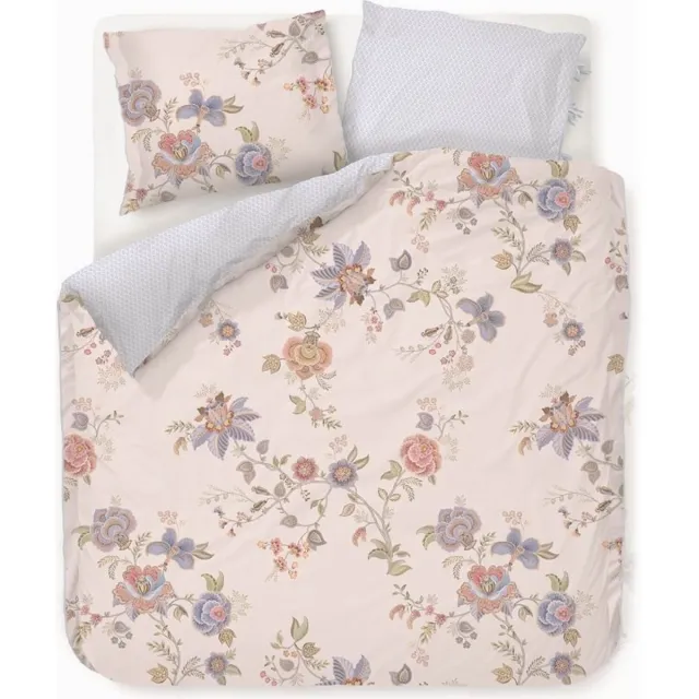 Pip Studio Cece Fiore dekbedovertrek - Eenpersoons - 140x200/220 - Wit