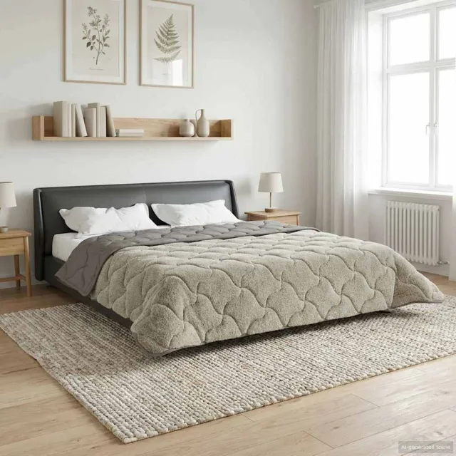 vidaXL Vol jaar dekbed 200 x 200 cm Lichtgrijs
