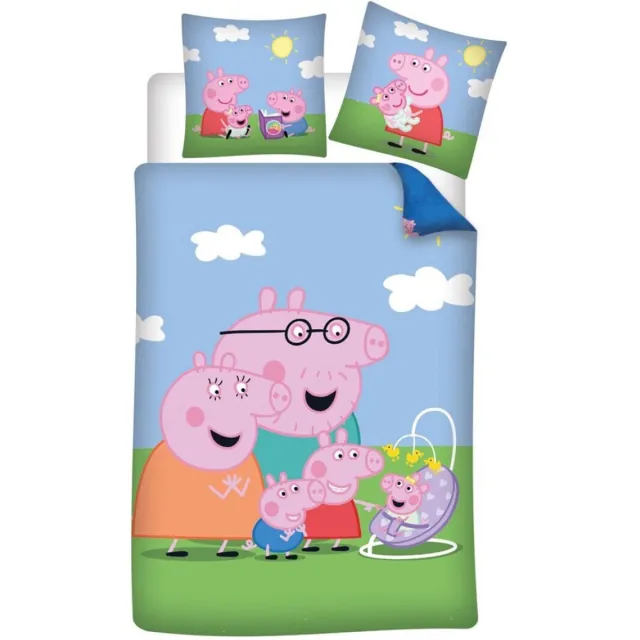 Peppa Pig Dekbedovertrek Family - 140 x 200 + 65 x 65 cm - Polykatoen Multi kleuren