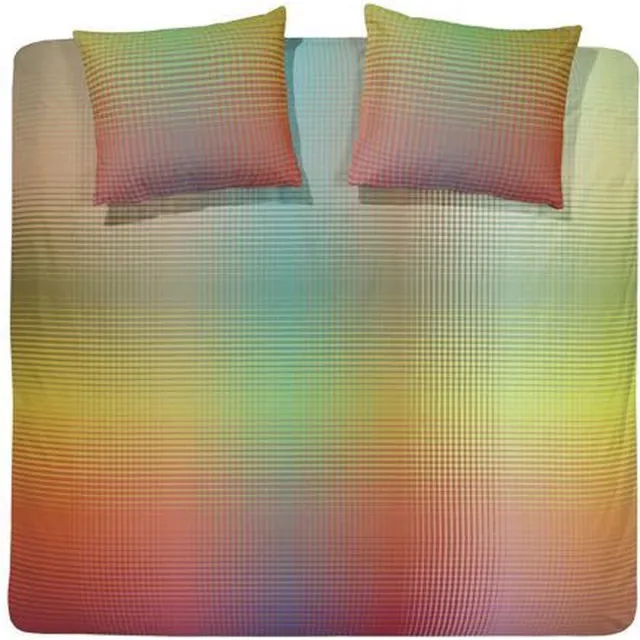 Damai Rainbow Dekbedovertrek - Katoensatijn - Lits-jumeaux - 240x200/220 cm - Lime