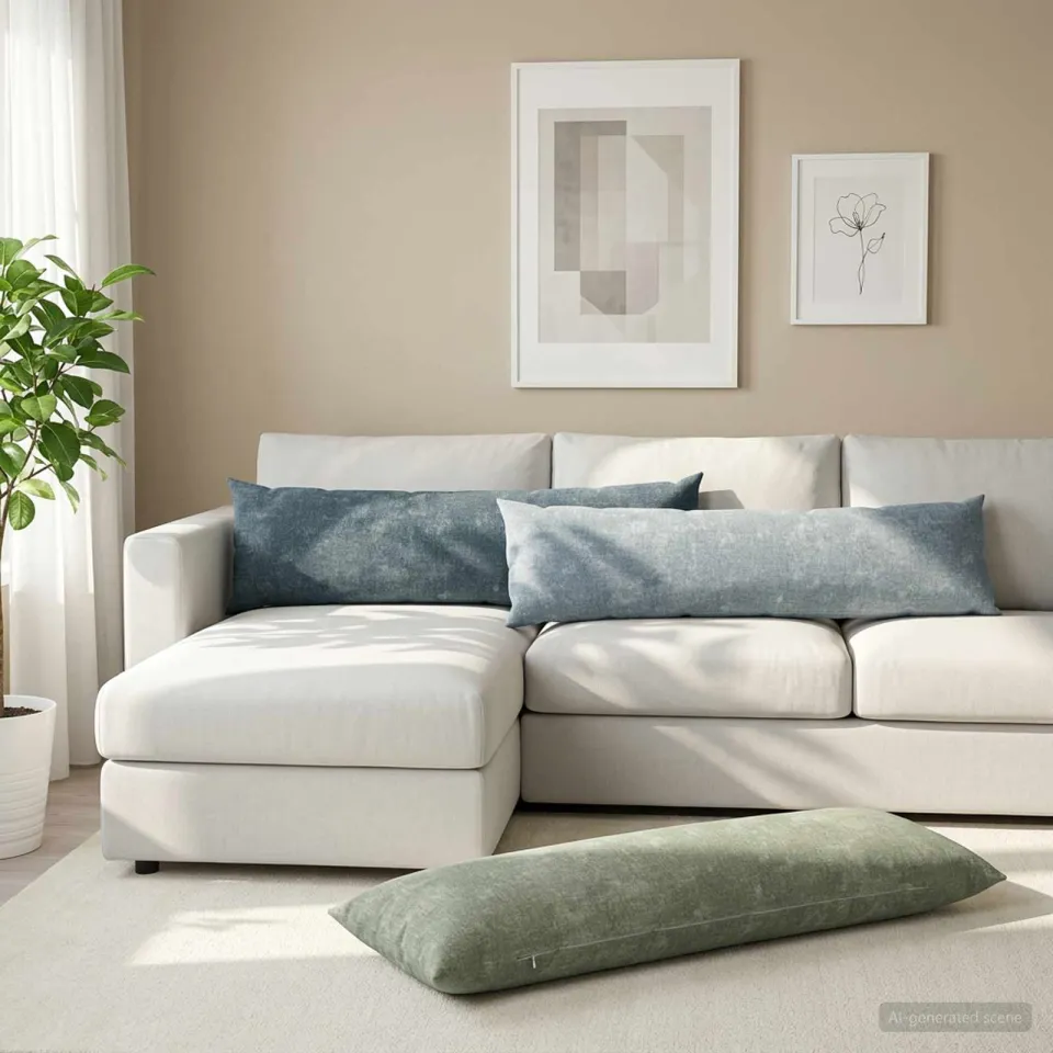 vidaXL Kussensloop HEERLEN Groen 40 x 145 cm Chenille Stof, foto 2