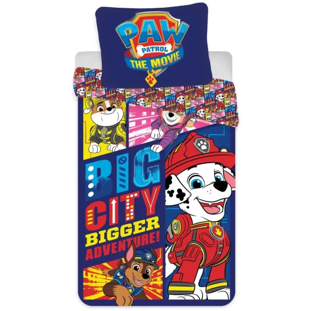 PAW Patrol Dekbedovertrek Big City blauw - 100 x 135 cm - 40 x 60 cm - Katoen