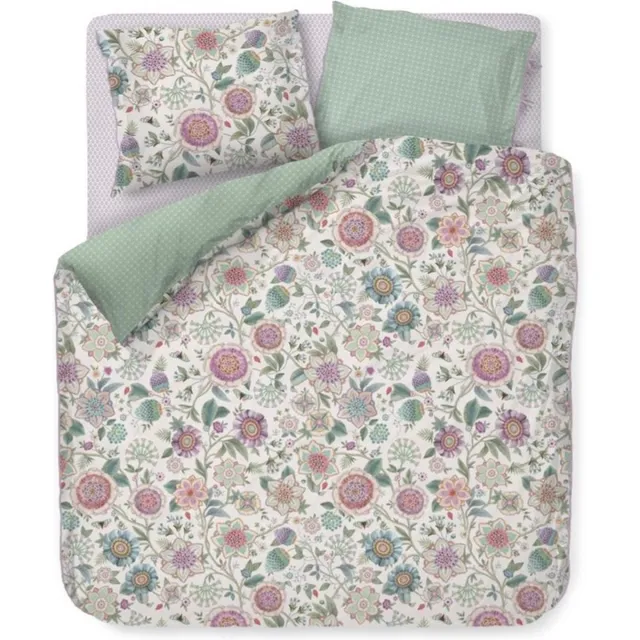 Pip Studio Viva Las Flores Dekbedovertrek - Lits-jumeaux - 240x200/220 cm - Wit