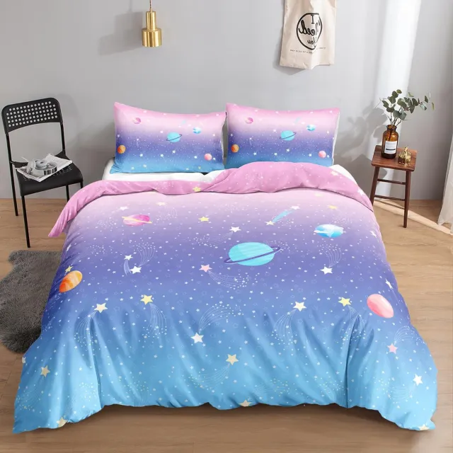 Unyqoos Blauw-Paarse Beddengoedset met Rits voor Kinderen en Volwassenen