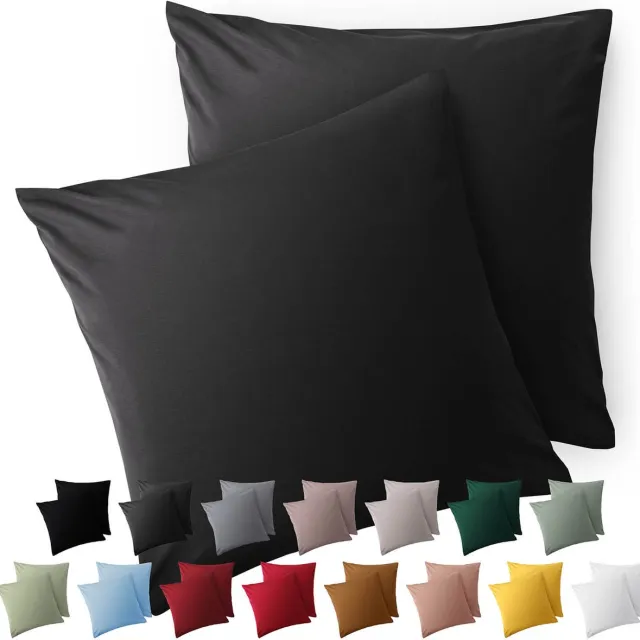Blumtal Kussensloop Microvezel Kussenhoes 50 x 50 cm - Antraciet - Met Rits - Set van 2