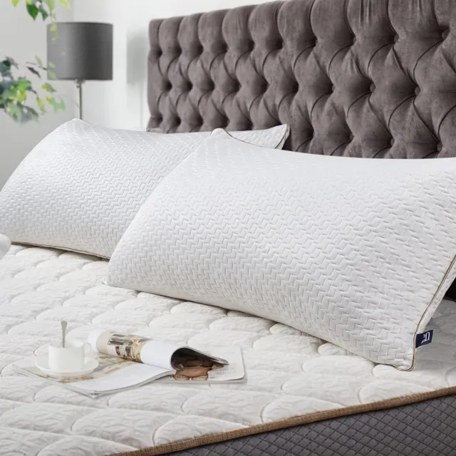 Bedstory hoofdkussens, 2-delige set, met afneembare overtrek, anti-mijt- en antibacterieel kussen van microvezels, hypoallergeen, comfortabel, zacht en ademend kussen. wit