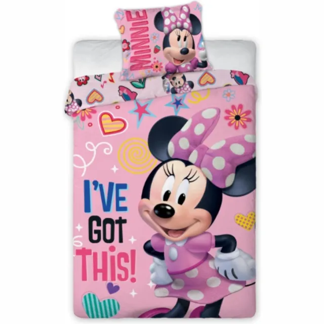 Disney Minnie Mouse dekbedovertrek 140 x 200 cm roze