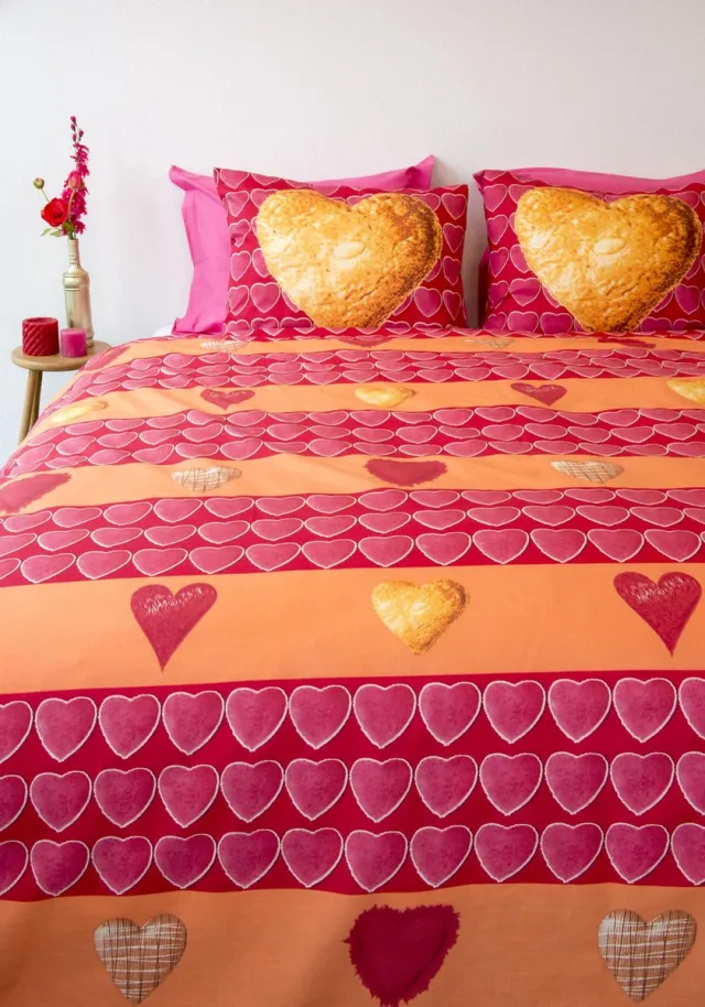SENZATIONE 100% Katoen Percaline Dekbedovertrek 240x200/220-2x60x70 cm COOKIE MULTI