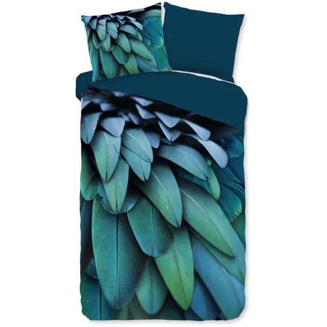 Pure dekbedovertrek veren - 1 persoons 140x200/220 cm - Petrol - Microvezel