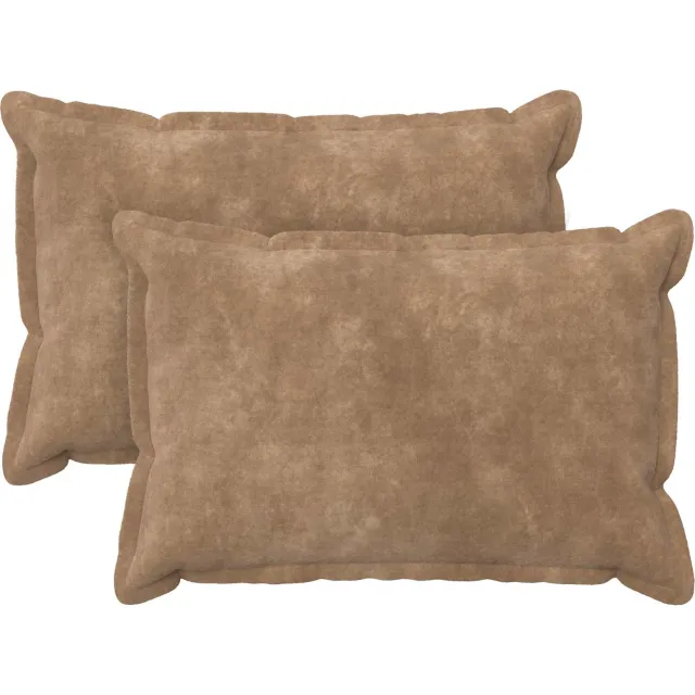 vidaXL Kussensloop 2 st HOUTEN Taupe 50 x 80 cm Microfiber Fleece