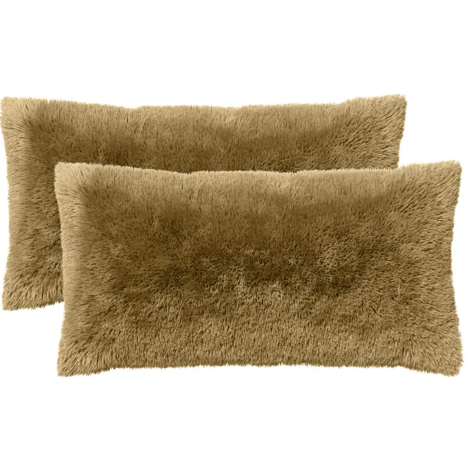 vidaXL Kussensloop 2 st HEERLEN Lichtgroen 40 x 70 cm PV Fleece groen, foto 3