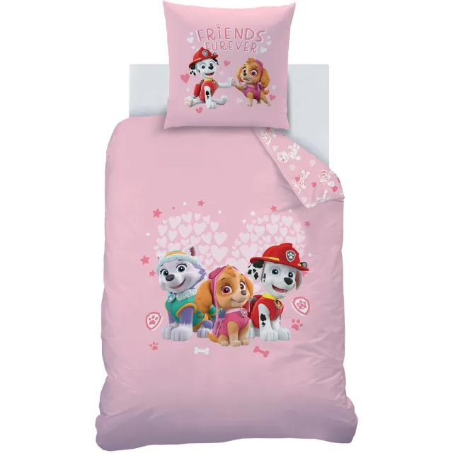 PAW Patrol Dekbedovertrek Friends Furever - 140 x 200 + 63 x 63 cm - Katoen Roze