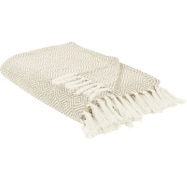 Beliani TOUTLI - Bedsprei - Lichtbeige - 220 x 240 cm - Katoen