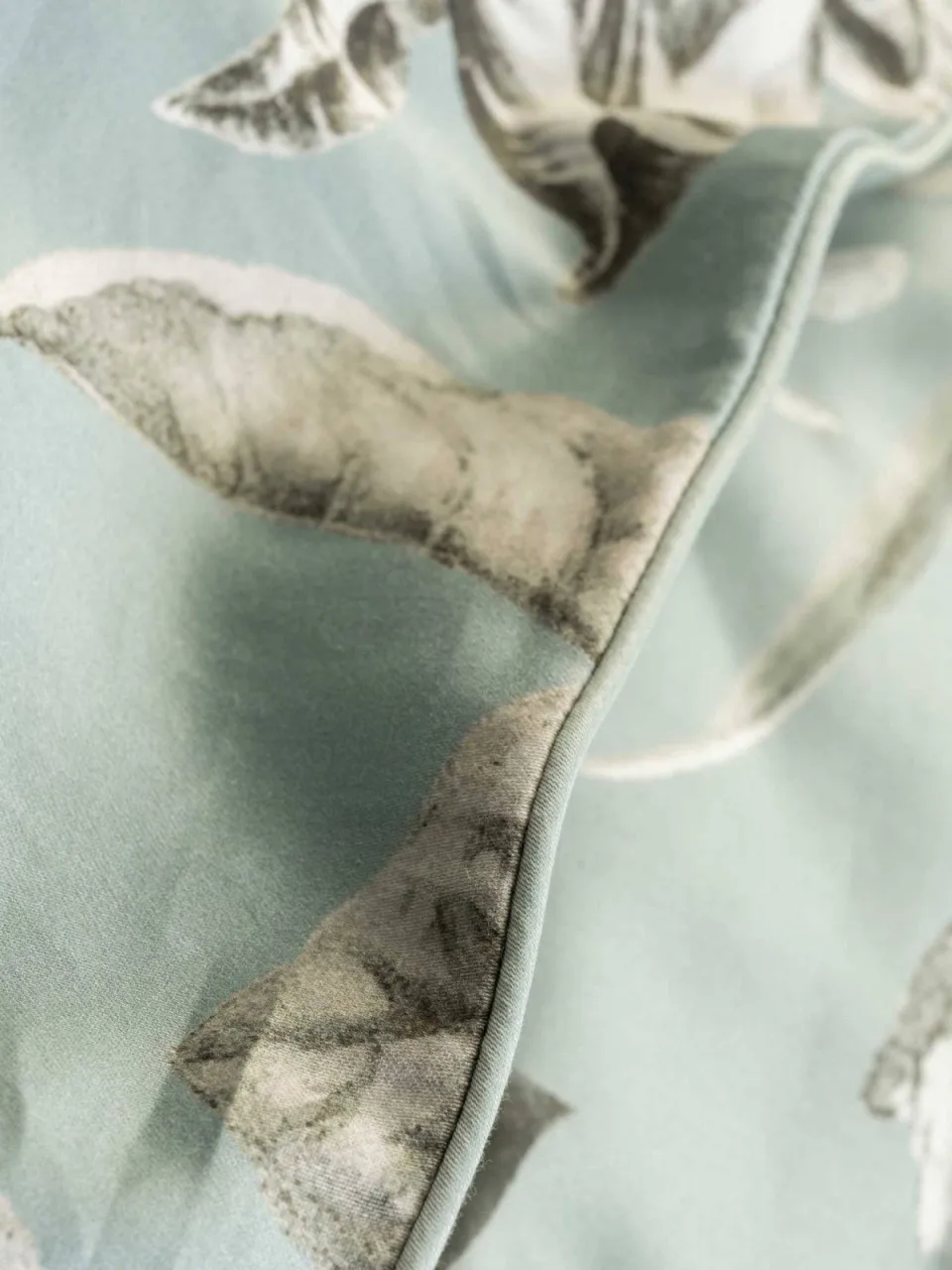 Essenza Florean katoensatijnen dekbedovertrek dusty teal, foto 6