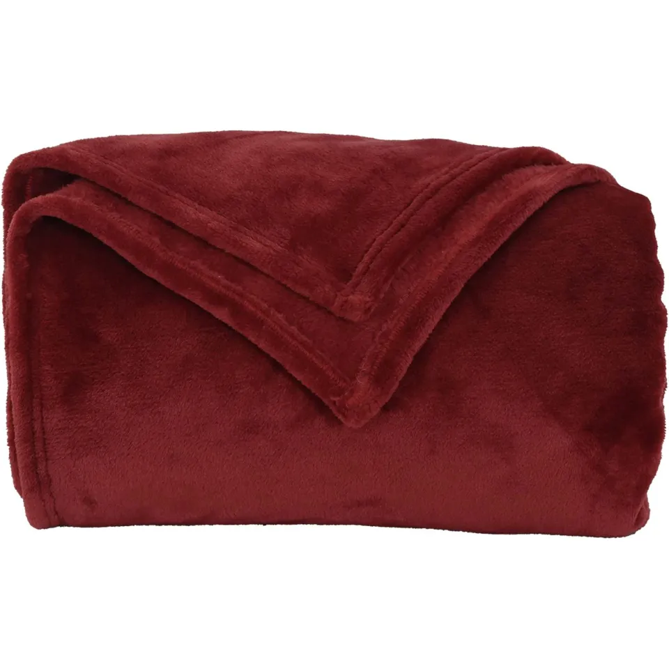 vidaXL plaid Bordeaux Rood 150 x 130 cm 0,51 kg Fleece, foto 4