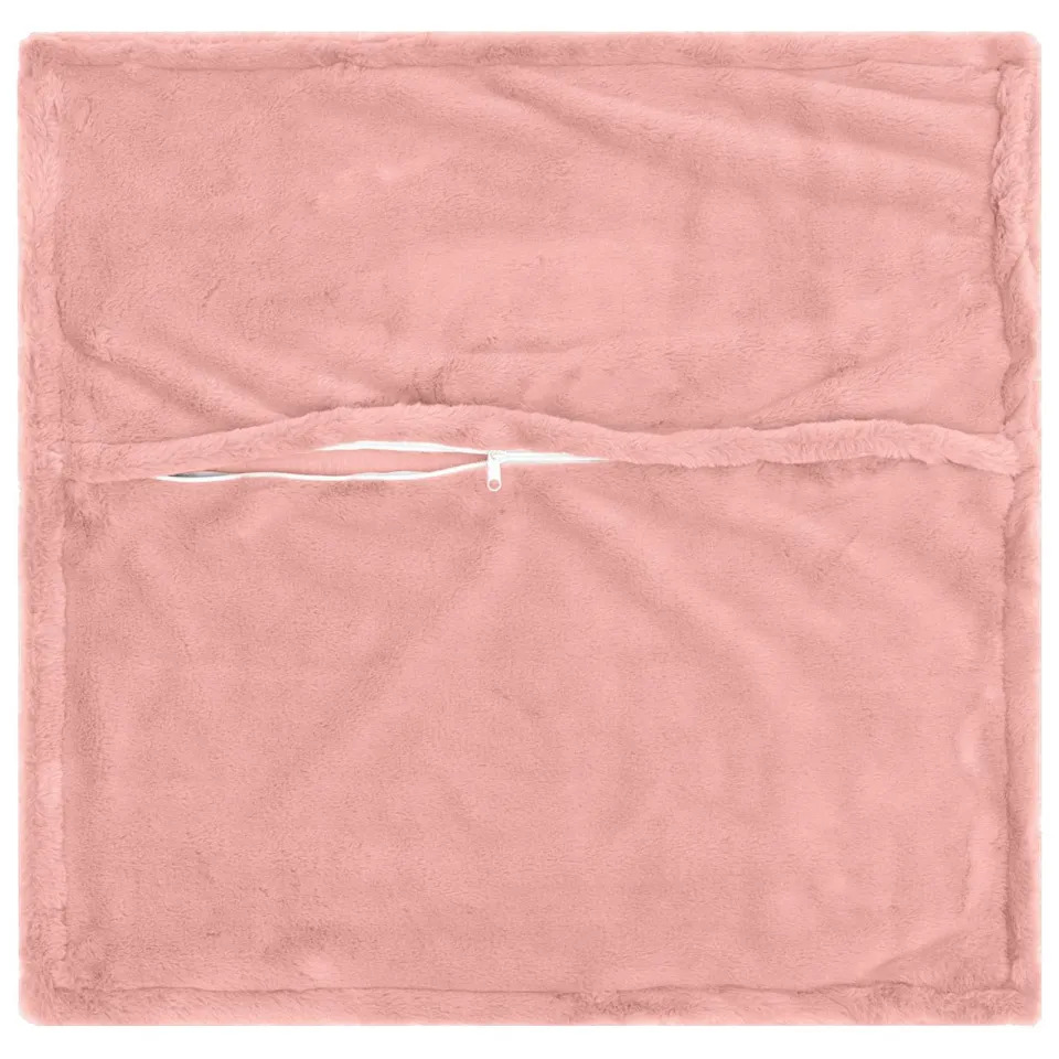vidaXL Kussensloop 2 st HOUTEN Roze 55 x 55 cm Nep Konijnenbont, foto 4