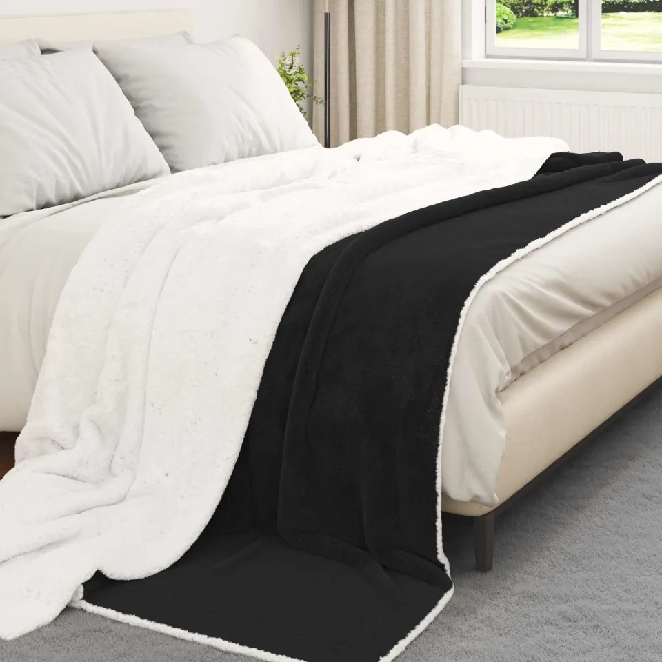 vidaXL plaid Zwart 270 x 240 cm 3,17 kg Fleece, foto 3