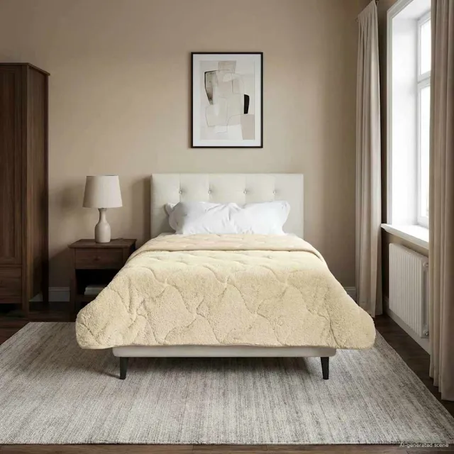 vidaXL Zomer Dekbed 135 x 200 cm Zomer Crèmekleurig Ademend